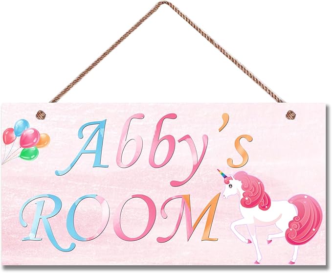 Personalized Sign Unicorn Themed Girls Room Decor, Unicorn Lovers,Custom Name Unicorn Room Wall Decor Decorative Plate for Kids Room Little Man Cave