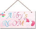Personalized Sign Unicorn Themed Girls Room Decor, Unicorn Lovers,Custom Name Unicorn Room Wall Decor Decorative Plate for Kids Room Little Man Cave