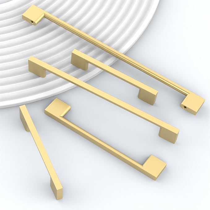 6 Pack Gold Cabinet Pulls - 11.3 Inch Cabinet Handles - Gold Wardrobe & Kitchen Pulls