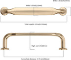 Asidrama 30 Pack 3.75 Inch(96mm) Brushed Brass Kitchen Cabinet Handles, Cabinet Pulls Kitchen Cabinet Hardware for Cupboard Drawer Pulls
