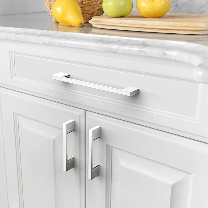 Asidrama 10 Pack 6.3 Inch(160mm) Polished Chrome Kitchen Cabinet Handles, Cabinet Pulls Kitchen Cabinet Hardware for Cupboard Drawer Pulls