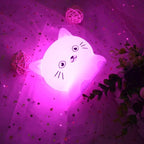 Cat Night Lights Children's Room Lighting, Toddler Bedroom Sleep Lights Bedside lamp - 9 Colors Lamps Room Decor for Toddlers/Boys/Girls/Adults/Bedroom/Bathroom/Outdoor/Camping - Medium