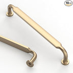 Asidrama 10 Pack 6.3 Inch(160mm) Brushed Brass Kitchen Cabinet Handles, Cabinet Pulls Kitchen Cabinet Hardware for Cupboard Drawer Pulls