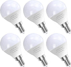 6 Pack E12 LED Candelabra Light Bulbs, 60 Watt Equivalent, Warm White 2700K, 120V Chandelier Llight Bulb, A15 / G45 Shape Ceiling Fan Light Bulbs, Bright Small Bulb Non-Dimmable
