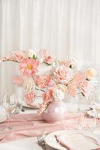 Ling's Moment Artificial Flowers Fake Roses Faux Foam Gardenia Combo for DIY Wedding Bouquets Centerpieces Arrangements Bridal Shower Party Home Decorations, Blush & White, 24pcs