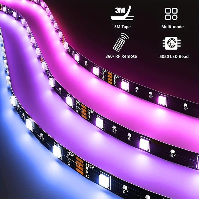 Battery Powered LED Strip Lights 20 inch x 4 Pack, Wireless LED Strip Lights for Bedroom Color Changing APP Remote, Led Lights for TV, Kitchen Under Cabinet Lighting, Shelves, Under Counter, Closet
