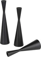 Vixdonos Taper Candlestick Holders Metal Candle Holders Set of 3 Table Decorative Candle Stand for Wedding, Dinning, Party,Home Decor (Matte Black)