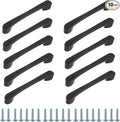 uxcell 10 Pack Plastic Cartoon Drawer Pulls, 5" ABS Closet Wardrobe Door Handle Furniture Accessory for Home Kitchen Cupboard, Black