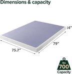 ZINUS Metal Box Spring with Wood Slats, 4 Inch Mattress Foundation, Sturdy Steel Structure, Easy Assembly, King