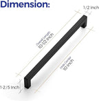 Ravinte 3 Pack Square Cabinet Handles - Matte Black Drawer Pulls, 10 Inch, Kitchen Cabinet Hardware
