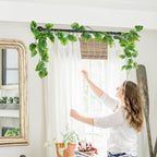 RECUTMS Artificial Monstera Leaves Vines 2Pcs 5.9Ft Fake Tropical Large Palm Leaf Greenery Garland UV Resistant Faux Ivy Rattan for Indoor Outdoor Home Garden Hawaiian Jungle Luau Party Spring Décor