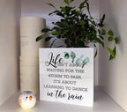 Inspirational Wood Signs, Wooden Box Sign Desk Decor, Positive Home Decor Sign, Encouragement Gift, Life isn't about Waiting for the Storm to Pass It's About Learning to Dance In The Rain