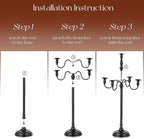 Black Candelabra Halloween Decorations: 28 Inches Floor Gothic Candle Holder 5 Arm Metal Candlestick Stand for Table Fireplace Victorian Decor Set of 2