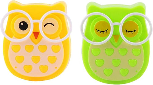2 PCS Owl LED Plug in Night Light for Kids- Wall Lamp Take Good Care Children Sleep Light Sensor Auto Controlled Nightlights for Baby Nursing (Yellow+Green)