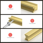 homdiy 10 Pack Adjustable Brushed Brass Cabinet Pulls 1" to 4" (25-102mm) Adjustable Hole Distance Drawer Pulls