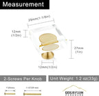 QOGRISUN 2-Pack Brass Crystal Cabinet Knobs,Glass Crystal Gold Drawer Knobs,1-1/8-Inch Square,Decorative Dresser Pulls, Modern Cabinet Hardware