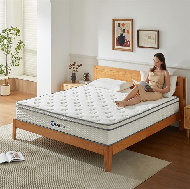 King Size Mattress, 12 Inch Pocket Spring & Memory Foam, Medium Firm, White