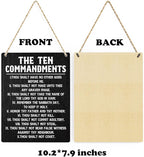 Inspirational Bible Verses Ten Commandments Wall Decor Christian 10 Commandments Wall Art Wooden Hanging Sign Rustic Scripture The Ten Commandments Wall Art for Home Office Decoration 8x10 Inches