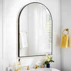 24x36 Arch Mirror Rectangle Full Length Wall Mounted Hanging or Against Wall Metal Frame Dressing Make-up Mirrors for Entryway Bedroom Bathroom Living Room 24 36 inch Black