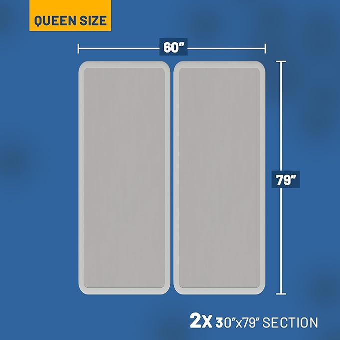 Nutan Inch Sturdy Box Spring for Mattress Support-Durable and Fully Assembled, Natural Wood Queen, White, 4" Foundation