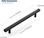 JOY DECOR 30 Pack 7-1/2 Inch Matte Black Square Cabinet Handles Stainless Steel Cabinet Hardware Pulls for Kitchen and Drawers with 10 Inch Overall Length