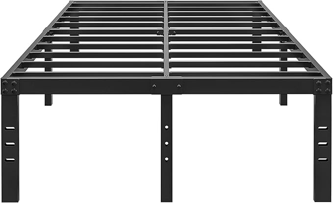 ALDRICH 18 Inch Metal California King Size Bed Frame - Black Basic Steel Slats Cali Platform, Easy Assembly Heavy Duty Noise Free Cal Bedframes, No Box Spring Needed