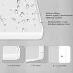 LOAAO 72x40 Inch White Metal Framed Bathroom Mirror for Wall, White Bathroom Vanity Mirror Farmhouse, Large Rounded Rectangle Mirror, Anti-Rust, Tempered Glass, Hangs Horizontally or Vertically