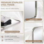 ANDY STAR 36x36 Inch Brushed Nickel Bathroom Mirror, Rounded Square Bathroom Vanity Mirrors for Wall, Anti-Rust SUS304, Seamless Tube Metal Frame, 1’’ Deep Wall Mounted Vertically/Horizontal
