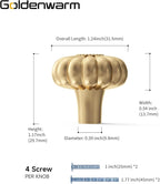 goldenwarm 12 Pack Gold Dresser Knobs for Drawer Knob for Cabinet Pulls Hardware Handle Brushed Brass Vintage Luxury Pull