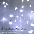 GDEALER 4 Pack Fairy Lights Christmas Decor 16.4 Ft 50 Led Battery Operated with Remote Waterproof 8 Modes Twinkle Firefly String Lights for Party Bedroom Wedding Decorations - White