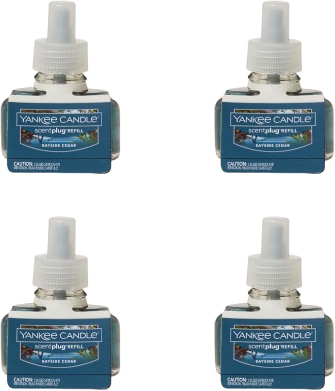 Yankee Candle Bayside Cedar Electric Home Fragrance Scent Plug Refill (Pack of 4)