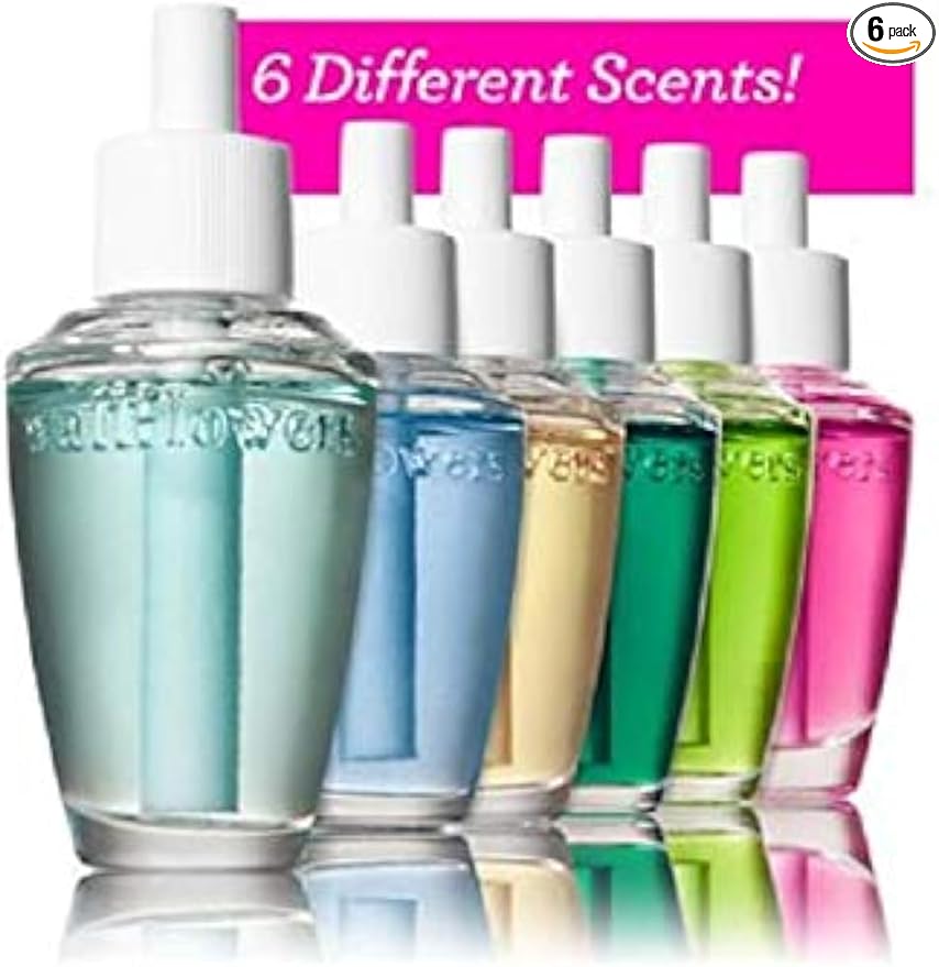 Bath & Body Works 6-Pack Wallflowers Sampler Fragrance Refills, 6 Different Scents, Assorted Colors (Bundle)