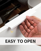 5 Pack 6 inch self Adhesive Cabinet pulls Adhesive Cabinet Handles Finger pulls for cabinets Drawer pulls Warm White Stick on Handles Concealed Finger pulls for Cabinet Edge Seam Flat Handles