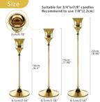 Candlestick Holders Gold, 9 Packs Taper Candle Holder for Candlesticks, Candle Sticks Holder Decor for Home Decor