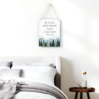 Inspirational Decor Be Still and Know That I am God Psalm 46:10 Christian Gifts Bible Verse Wall Art Scripture Wooden Hanging Sign for Modern Home Office Bathroom Bedroom Decoration 8 x 10 Inches