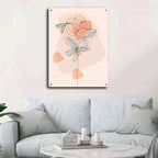 Metal Signs Scandinavian Flowers Suitable for Home Bar Cafe Farmhouse Decoration12x16inch Tin Sign