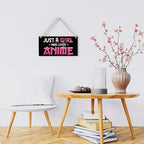Anime Wall Decor Anime Room Decor Anime Gifts for Girls Anime Gifts for Women, Just a Girl Who Loves Anime Wooden Sign Wall Art Decor for Farmhouse Home Porch Bedroom Living Room Office Party