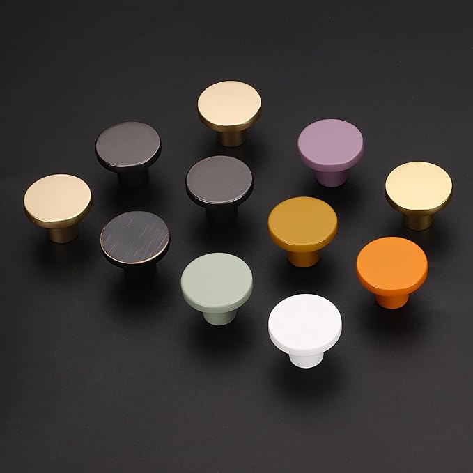 Ravinte 10 Pack Cabinet Knobs Light Green Kitchen Cabinet Knobs Round Dresser Drawer Pulls Closet Door Pulls 1-1/5 Inch