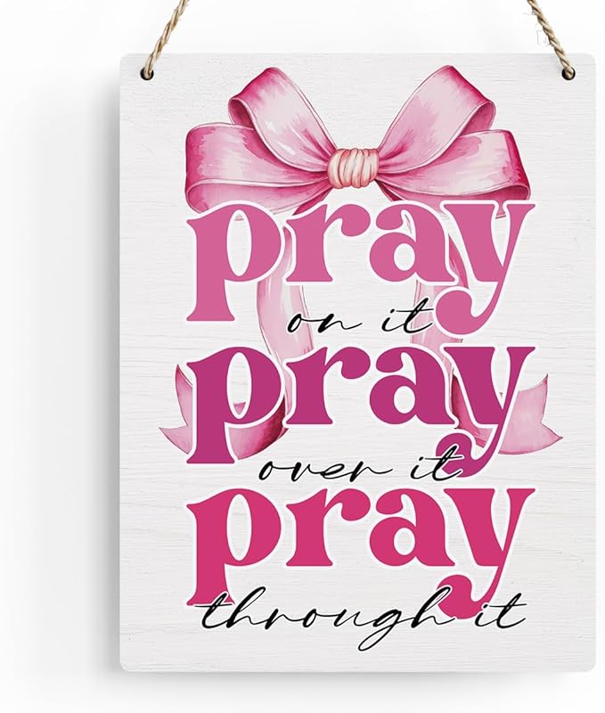 Pink Room Decor Christian Wall Decoration Bedroom Decor for Teen Girls Pink Dorm Room Decoration Bible Verses Wall Decor for Women Gift, Wooden Sign Wall Art Easter Decoration for Farmhouse Home Porch Bedroom Office