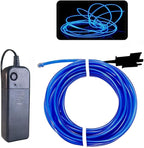 MaxLax EL Wire Blue, 2M Portable Battery Pack Neon Light Strip 360° Cuttable Glowing Rope Lights for Parties, Halloween, DIY Decoration