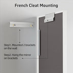 24x36 Inch White Bathroom Mirrors for Over Sink, Rectangle Wall Vanity Mirror, Aluminum Framed Bathroom Mirror, Anti-Rust, Tempered Glass (Horizontal/Vertical)