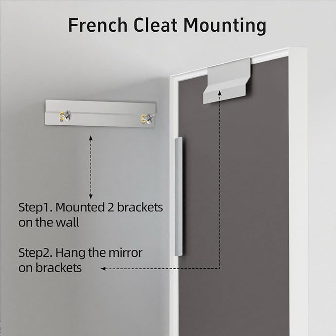 24x36 Inch White Bathroom Mirrors for Over Sink, Rectangle Wall Vanity Mirror, Aluminum Framed Bathroom Mirror, Anti-Rust, Tempered Glass (Horizontal/Vertical)