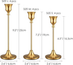 Set of 12 Brass Gold Candle Holder Candlestick Holders Taper Candle Holders Metal Candle Stick Wedding Centerpieces for Tables Candlelight Dinner Home Decor(Candles not Include)
