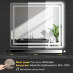 48X40 LED Bathroom Mirror with Lights, Anti-Fog, Dimmable, Backlit + Front Lit, Smart Bathroom Vanity Mirror, Memory Function, Shatterproof, Tempered Glass (Horizontal/Vertical)