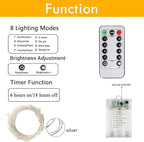 3 Pack Fairy Lights Battery Operated with Remote Control Timer, 26 FT 80 LED String Lights Outdoor Indoor Decorations, 8 Modes Twinkle Lights for Christmas Party Wedding Birthday Bedroom Décor (Red)