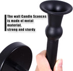 Candle Sconces Long Wall Candle Holder - Set of 2 Black Long Wall Candle Sconce Retro Chic Wall Sconces Candle Holder Decoration for Dining Room, Living Room, Office, Bathroom