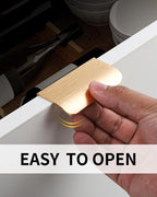 5 Pack 3 inch self Adhesive Cabinet pulls Adhesive Cabinet Handles Gold Stick on Handles for Finger pulls for cabinets Drawer pulls Concealed Seam Flat Edge