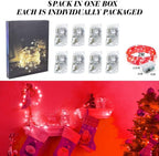 ZGWJ 8 Pack Fairy Lights Battery Operated, 7ft 20 Mini LED Fairy String Lights Silver Wire 3 Modes for DIY, Parties, Wedding, Bedroom, Halloween Christmas Decoration Red