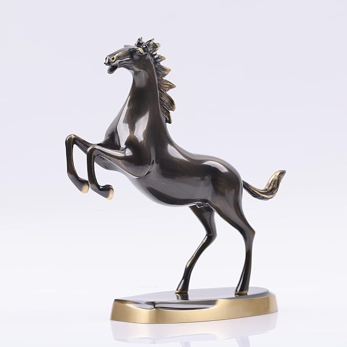 Brass Standing Horse Statue, Scandinavian Luxury Office Living Room Decor, Handmade Horse Figurines - For Desktop Coffee Table Shelves Entrance Tables Fireplaces Decor
