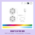 WiZ Connected Smart Light Strip - Sunset to Sunrise Automation + Preset Light Modes + Control with Voice or App, Full Color RGB, 100 ft Cut to Fit